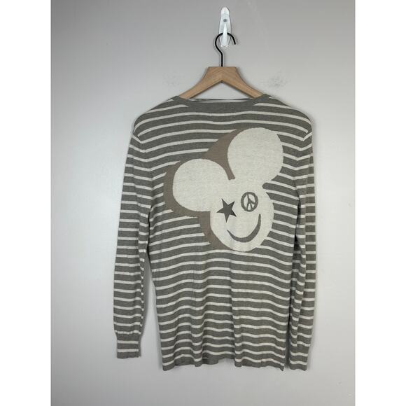 Oui Wool Cashmere Blend Striped Mouse Sweater Gray Sz 6 Parisian - Picture 8 of 8